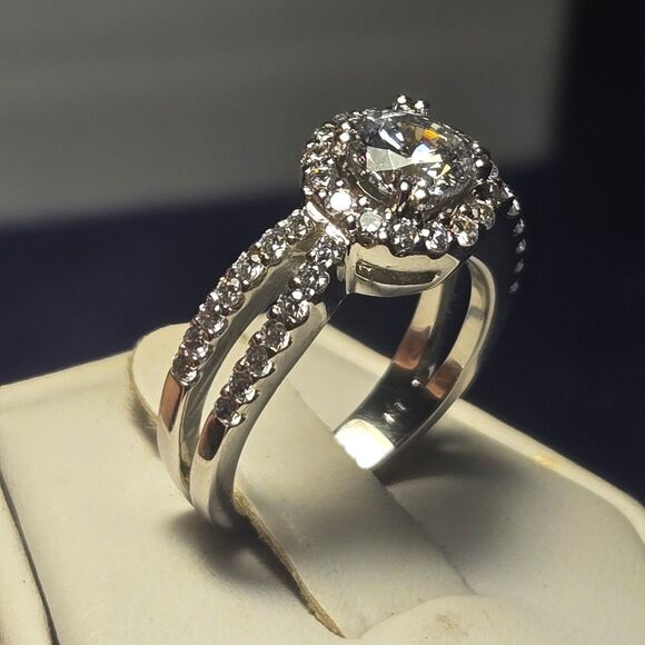 Romance Engagement Sterling Silver Ring Sz 6 - Picture 6 of 10